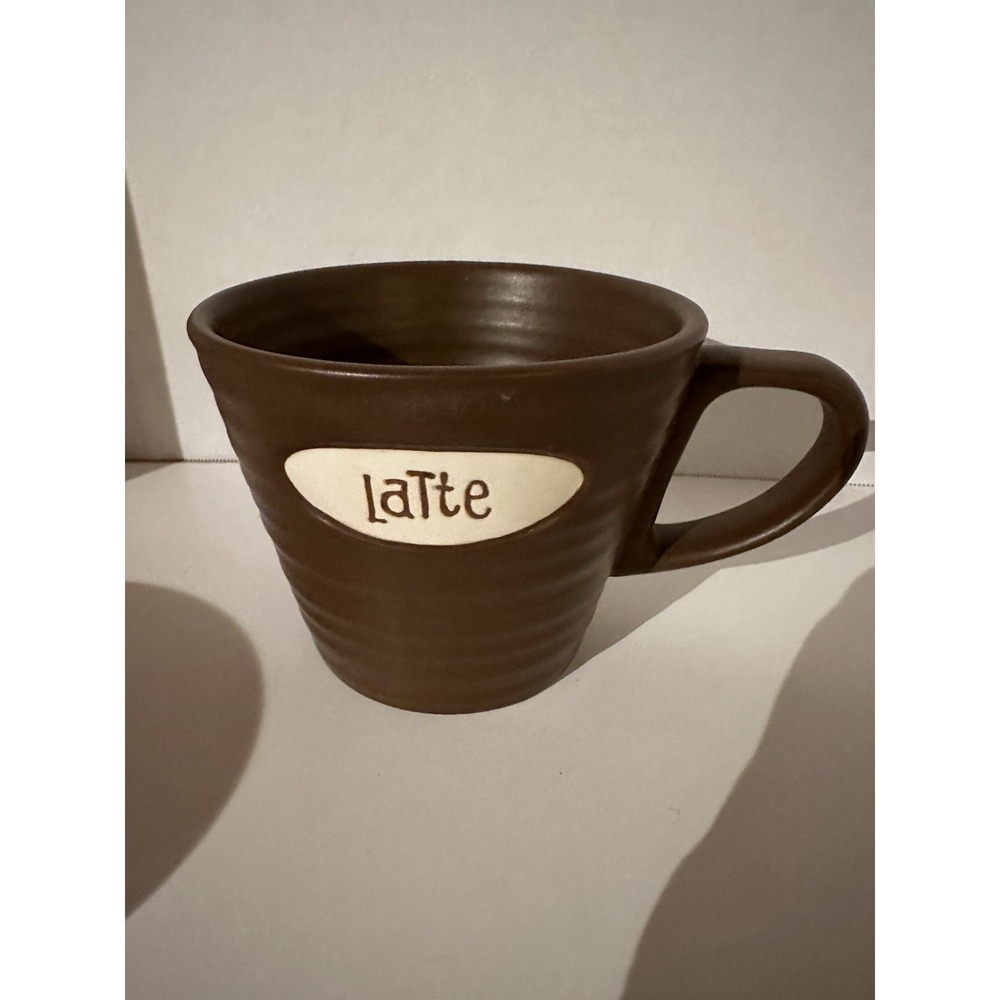 Starbucks Latte Mug Coffee Cup Ribbed Brown VTG 2007 9oz 266ml